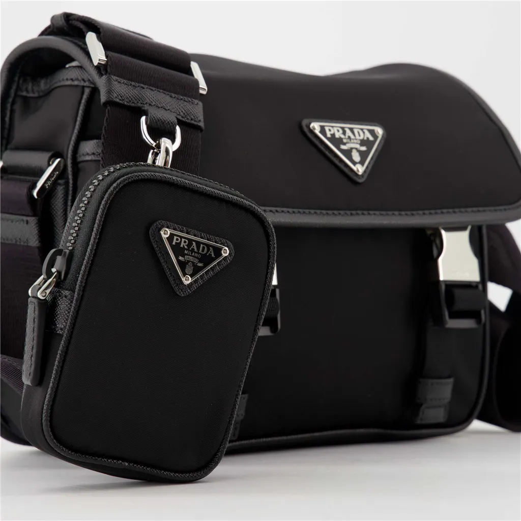 Black Re-Nylon Crossbody Bag