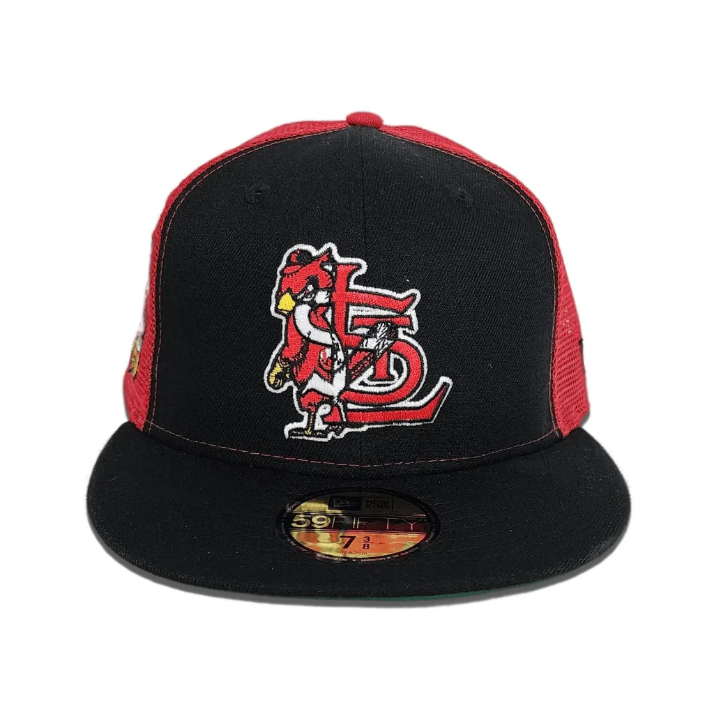 Black St. Louis Cardinals Red Trucker Green Bottom Busch Stadium Final Season Side Patch New Era 59Fifty Fitted