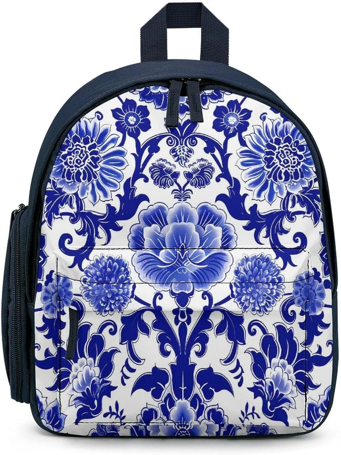 Blue And White Porcelain Mini Backpack Small Shoulders Luggage Daypack Business Weekender Bag for Men Women