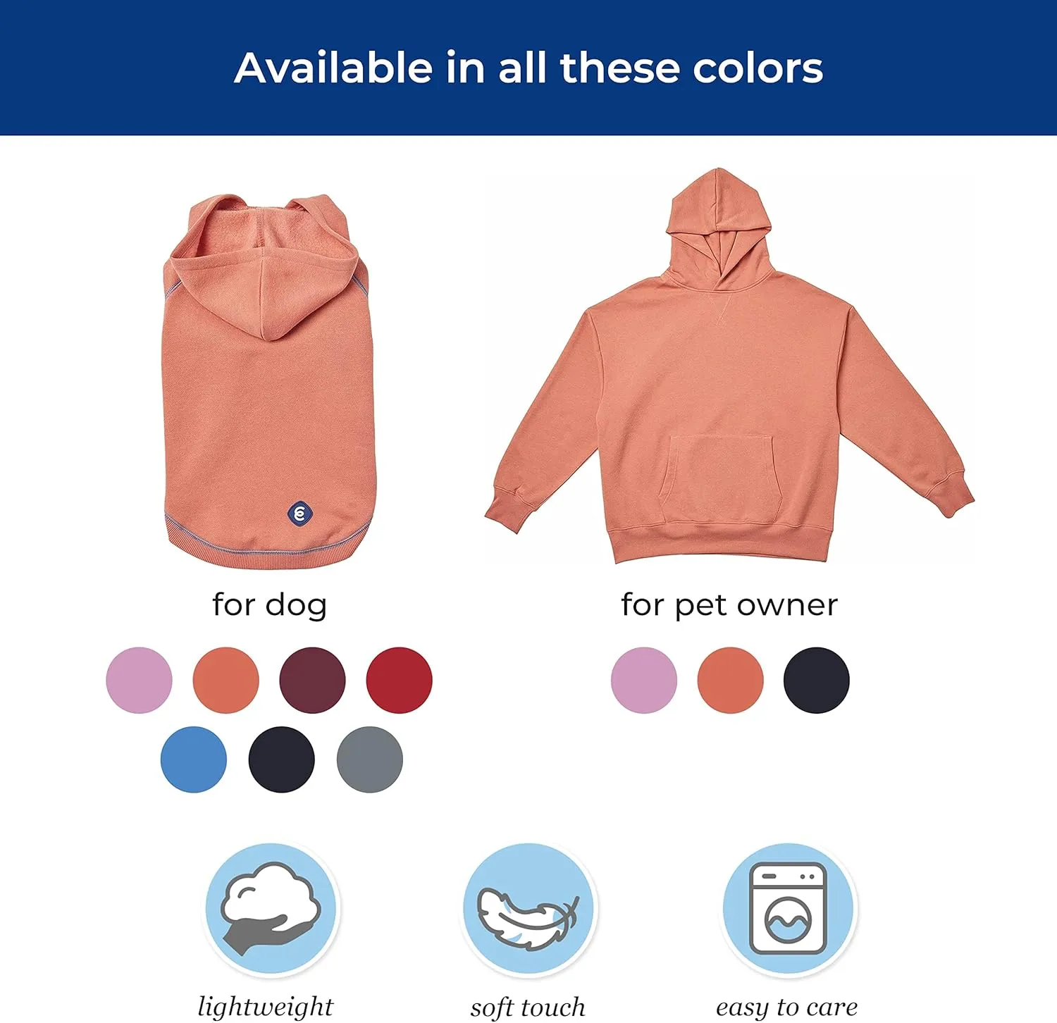 Blueberry Pet Essentials 2023 New Soft & Comfy Better Basic Cotton Blend Dog Hoodie Sweatshirt in Pink Lilac, Back Length 24", Pack of 1 Jacket for Dogs