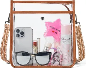 Bluome Clear Bag for Stadium Events 12 x6 x12, Clear Crossbody Purses for Women Concerts Stadium Approved Work Beach