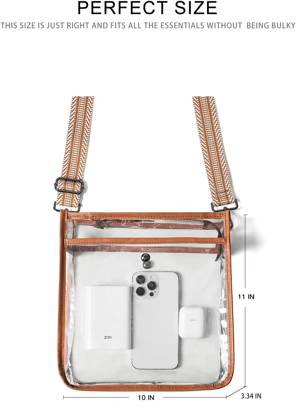 Bluome Clear Bag for Stadium Events 12 x6 x12, Clear Crossbody Purses for Women Concerts Stadium Approved Work Beach