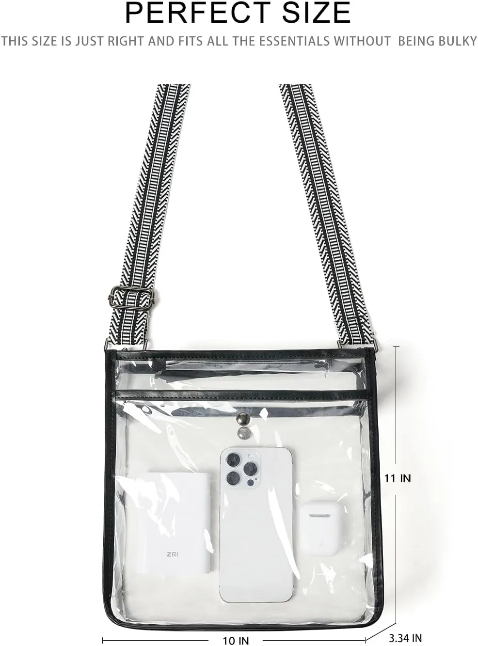 Bluome Clear Bag for Stadium Events 12 x6 x12, Clear Crossbody Purses for Women Concerts Stadium Approved Work Beach