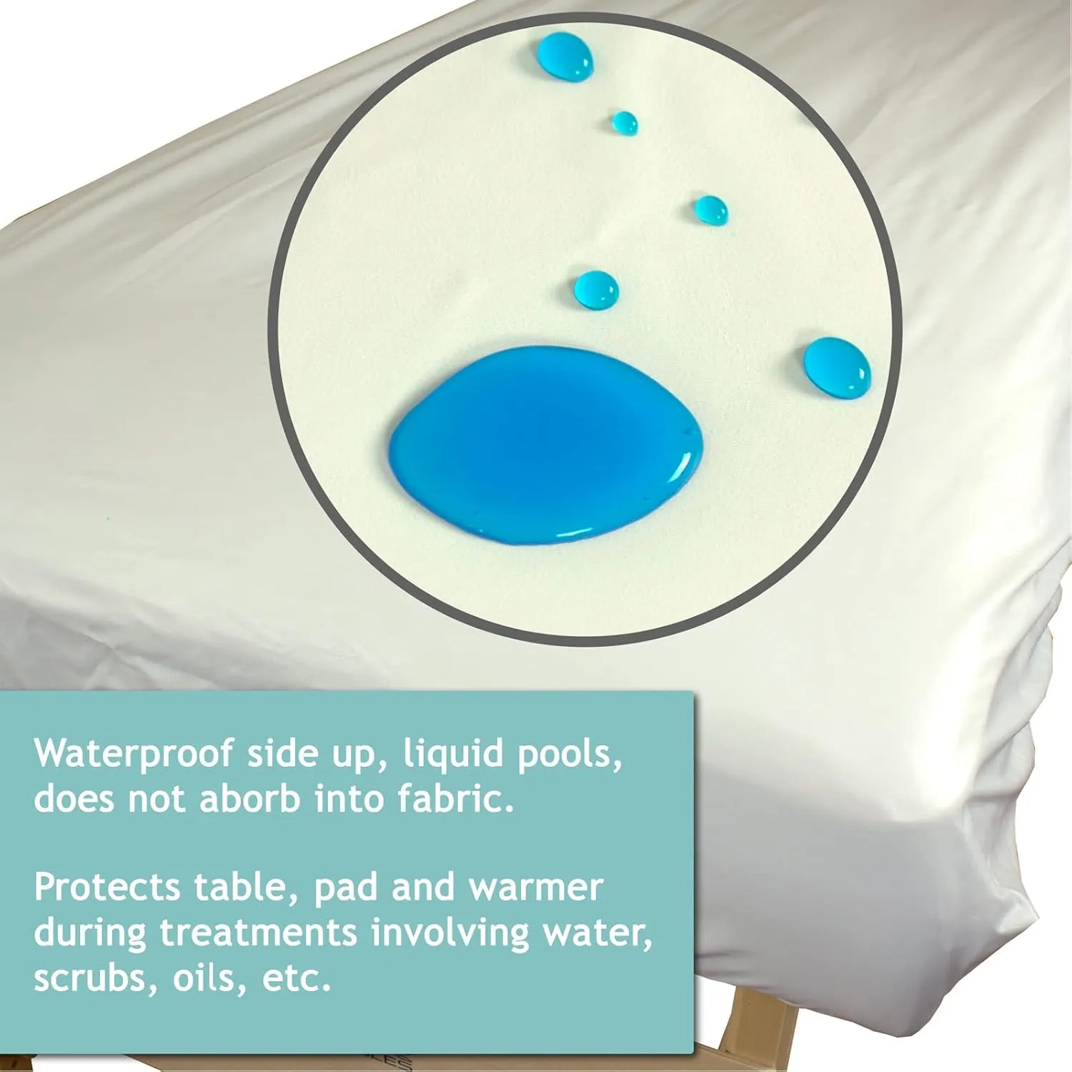 Body Linen Protective Massage Table Cover - Reusable Massage Table Barrier with Wipe Clean Surface. Waterproof PUL Material, Machine Washable. Protects Massage Table, Warmer and Pad
