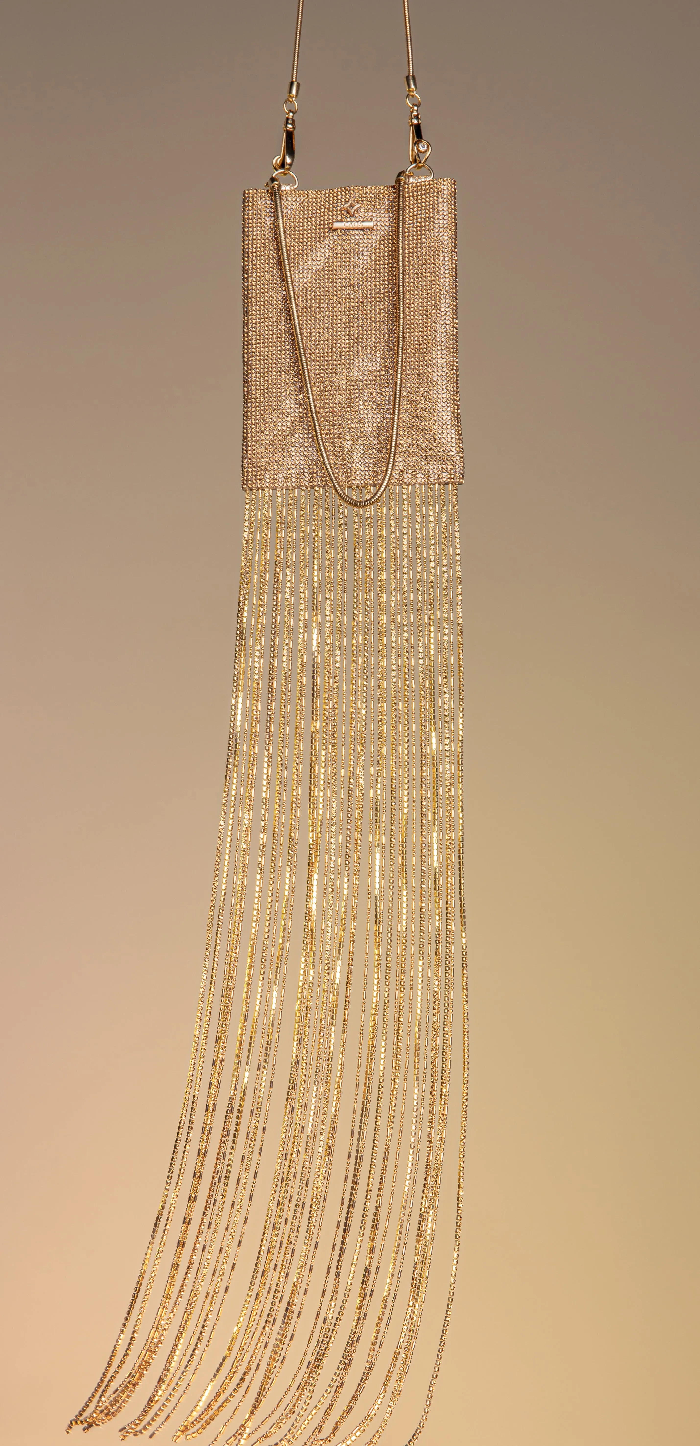 Bolsa Franja Niquel/Dourado Caos