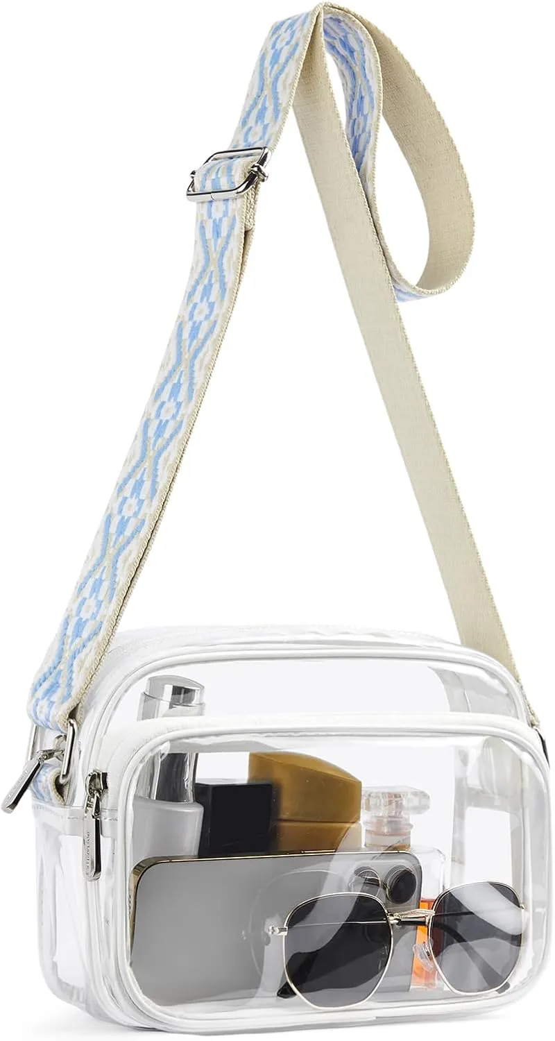 BOSTANTEN Clear Bag for Women Stadium Approved Clear Bags Small Crossbody Purse Trendy for Concerts Sports Events