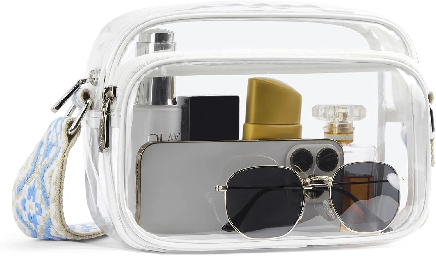 BOSTANTEN Clear Bag for Women Stadium Approved Clear Bags Small Crossbody Purse Trendy for Concerts Sports Events