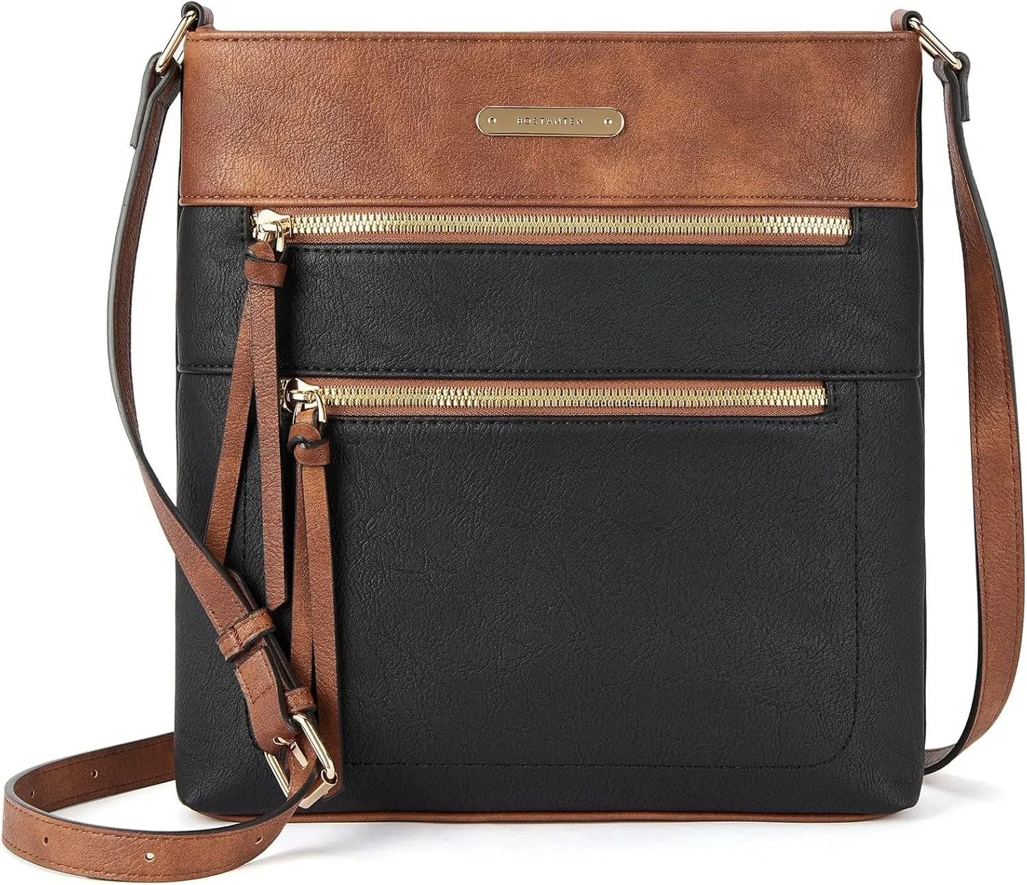 BOSTANTEN Crossbody Bags for Women Trendy Vegan Leather Purse Designer Shoulder Handbags with Adjustable Strap Zipper Pocket