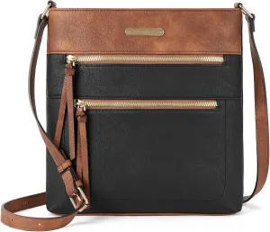 BOSTANTEN Crossbody Bags for Women Trendy Vegan Leather Purse Designer Shoulder Handbags with Adjustable Strap Zipper Pocket