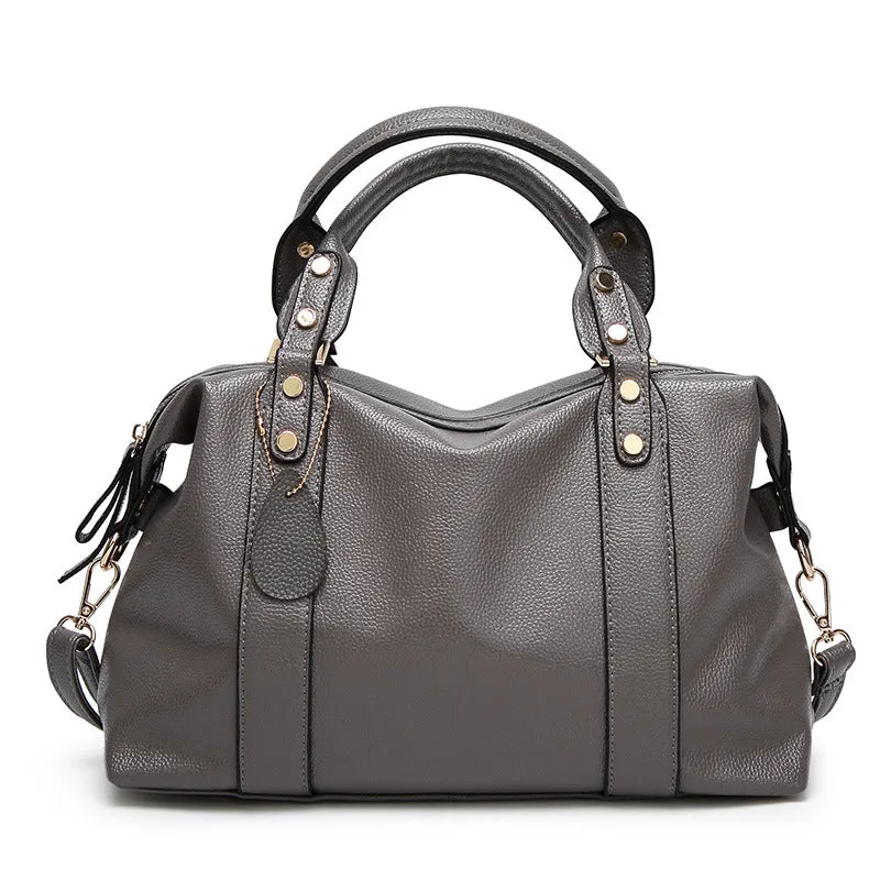 Boston Shoulder Women's Handbags, Retro Rivet Design Crossbody Bags