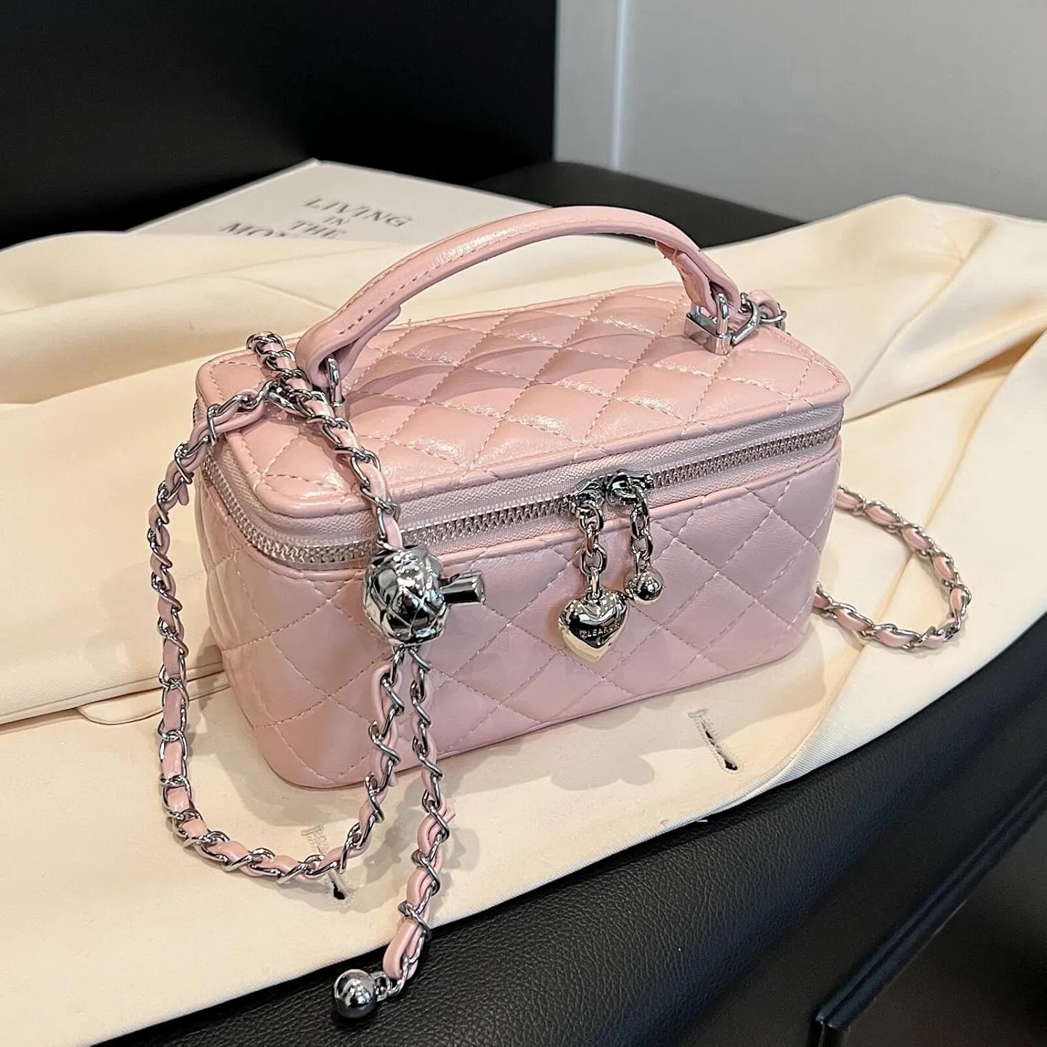 Box Square Handbag Purse for Women Chain Designer Crossbody Shoulder Bag Mini Top-Handle Pouch