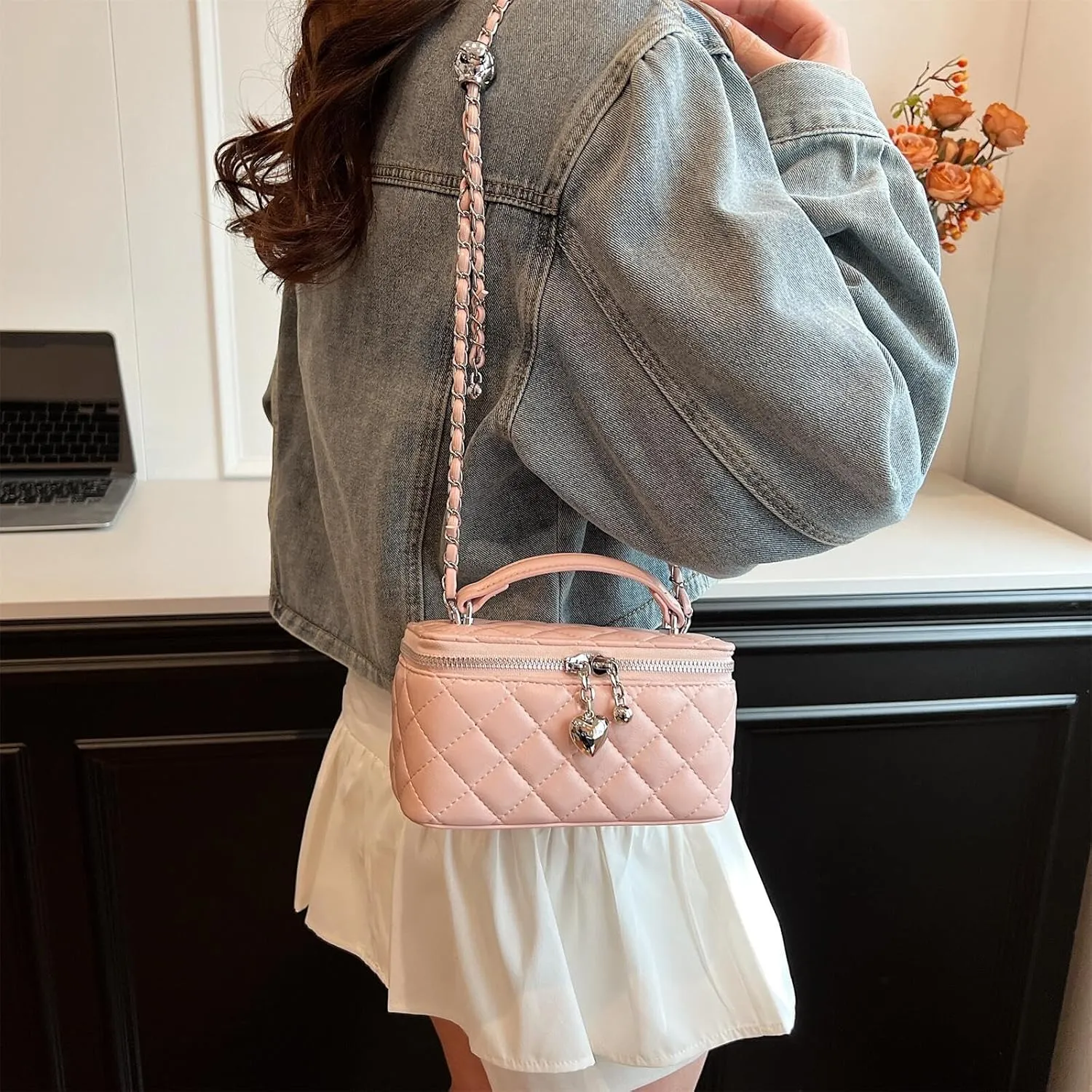 Box Square Handbag Purse for Women Chain Designer Crossbody Shoulder Bag Mini Top-Handle Pouch
