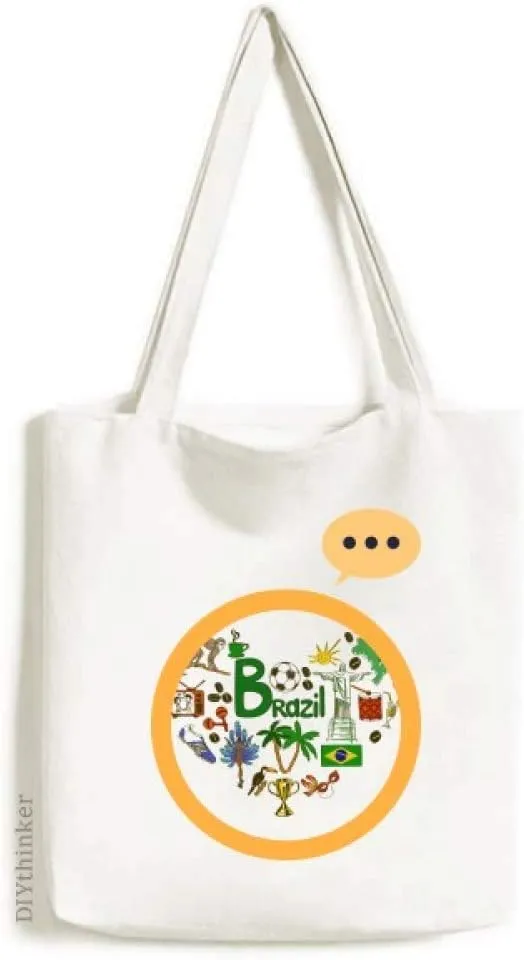 Brazil Love Heart Landscap National Flag Expression Gift Sack Canvas Tote Shoulder Bag