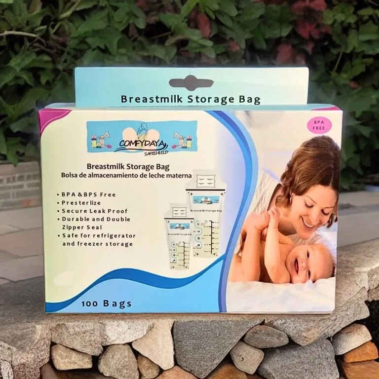 Breastmilk Storage Bags (100 Count). Ready to Use, Pre-sterilize, BPA & BPS-Free, Leak-Proof, Double-Zipper, Self-Standing, Super-Strong, Food Grade-Breast Milk Bags