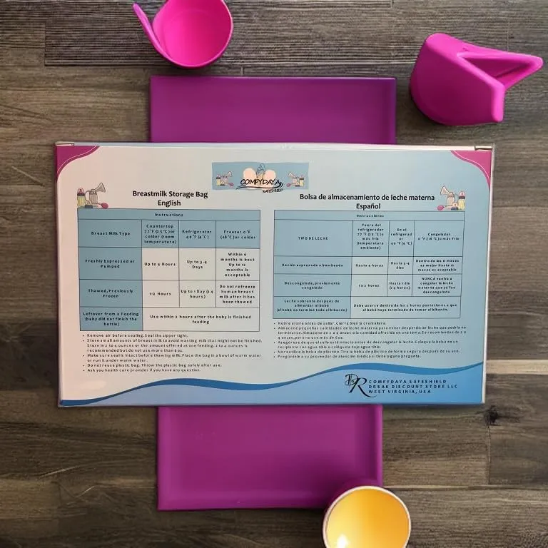 Breastmilk Storage Bags (100 Count). Ready to Use, Pre-sterilize, BPA & BPS-Free, Leak-Proof, Double-Zipper, Self-Standing, Super-Strong, Food Grade-Breast Milk Bags