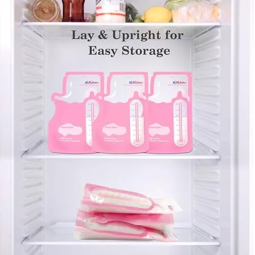 Breastmilk Storage Bags(150 Count)，8oz Milk Storage Bags for Breastfeeding，BPA Free with Easy Pour Spout, Self Standing, for Refrigeration and Freezing