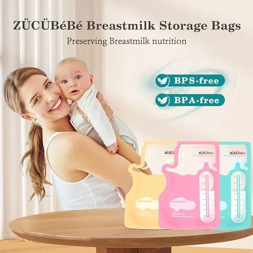 Breastmilk Storage Bags(150 Count)，8oz Milk Storage Bags for Breastfeeding，BPA Free with Easy Pour Spout, Self Standing, for Refrigeration and Freezing