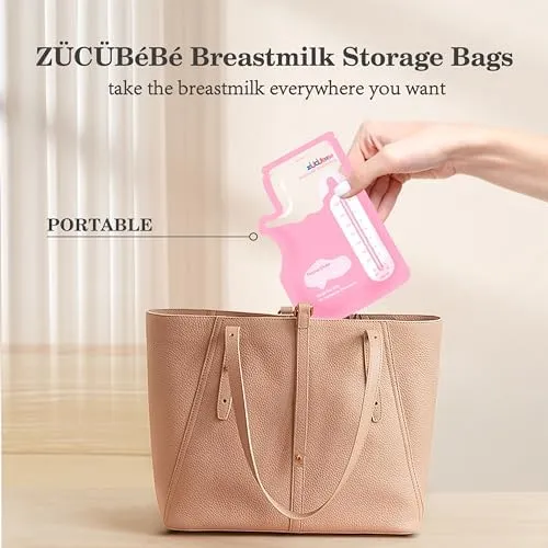 Breastmilk Storage Bags(150 Count)，8oz Milk Storage Bags for Breastfeeding，BPA Free with Easy Pour Spout, Self Standing, for Refrigeration and Freezing