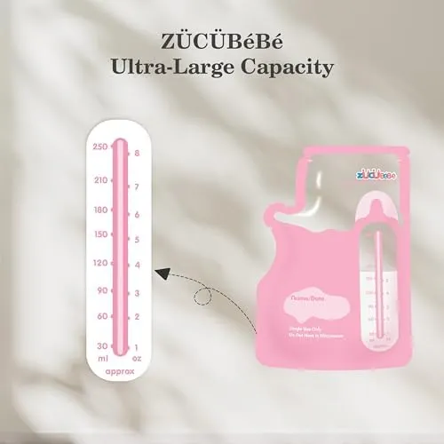 Breastmilk Storage Bags(150 Count)，8oz Milk Storage Bags for Breastfeeding，BPA Free with Easy Pour Spout, Self Standing, for Refrigeration and Freezing