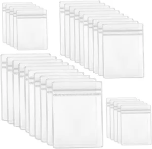 BRIGHTFUFU High Transparency PVC Jewelry Pouches 60pcs Sealed Storage Bags for Rings Earrings Necklaces Easy to Organize and Carry