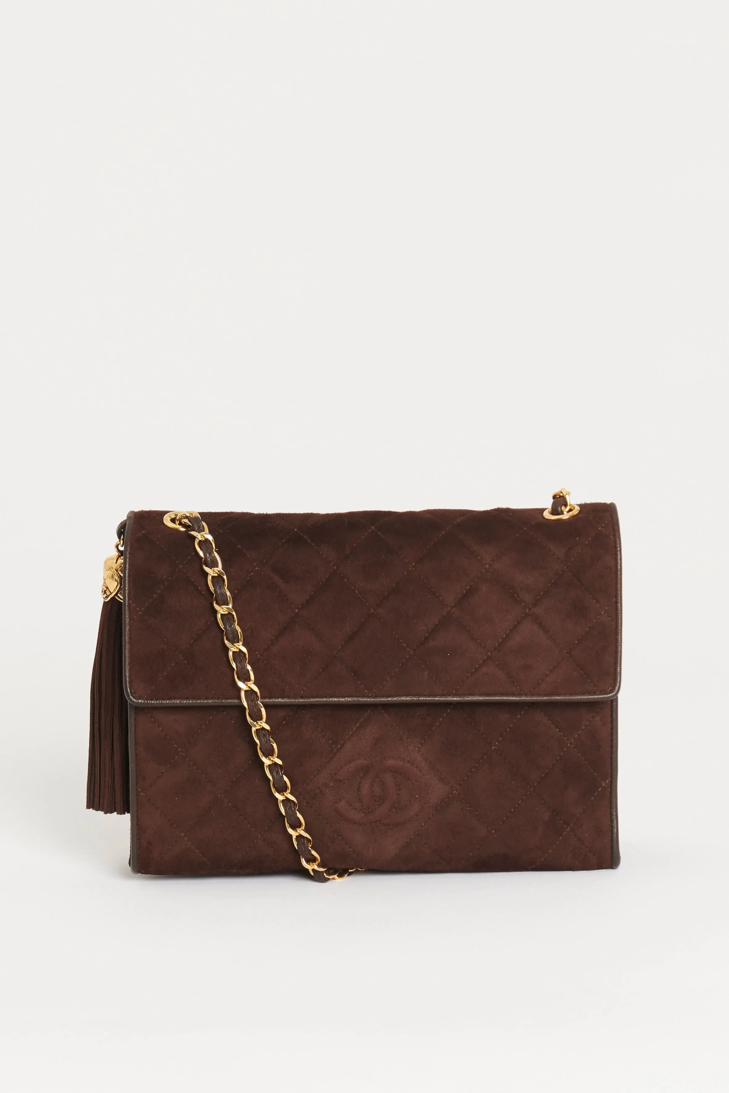 Brown Suede Tassel Chanel Crossbody  Bag