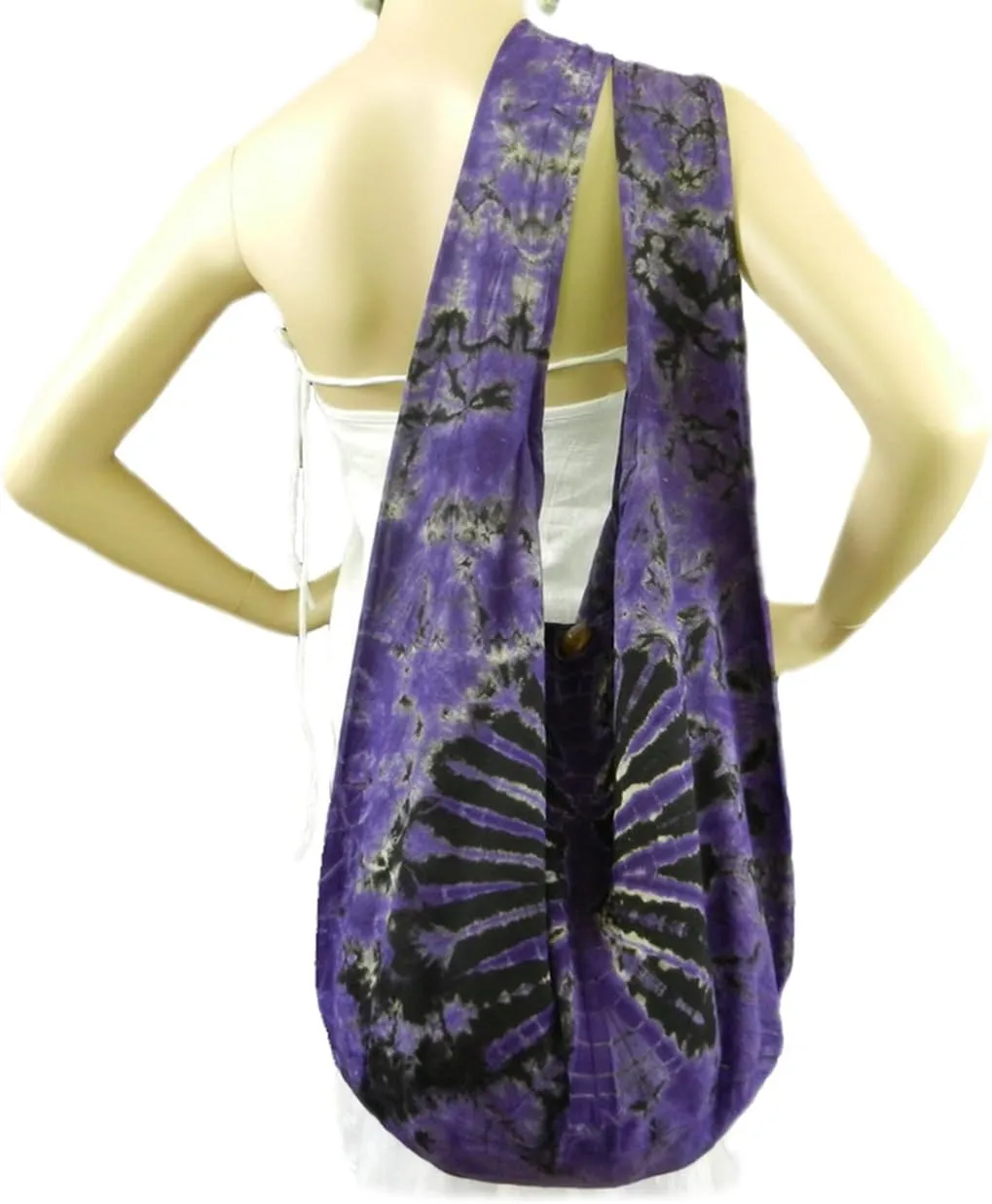 BTP! Tie Dye Sling Crossbody Shoulder Bag Purse Hippie Hobo Cotton Bohemian Colorful Firework