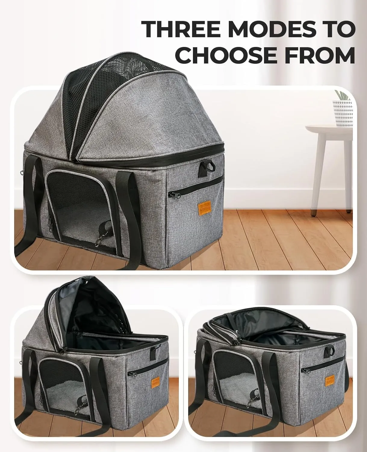 BurgeonNest Top-Expandable Large Cat Carrier, Soft Sided Cat Bag Carrier for Medium Large Pet 25 lbs, Upgrade Small Dog Car Seat, Collapsible Puppy Travel Bag with Semi-Open Mode Canopy