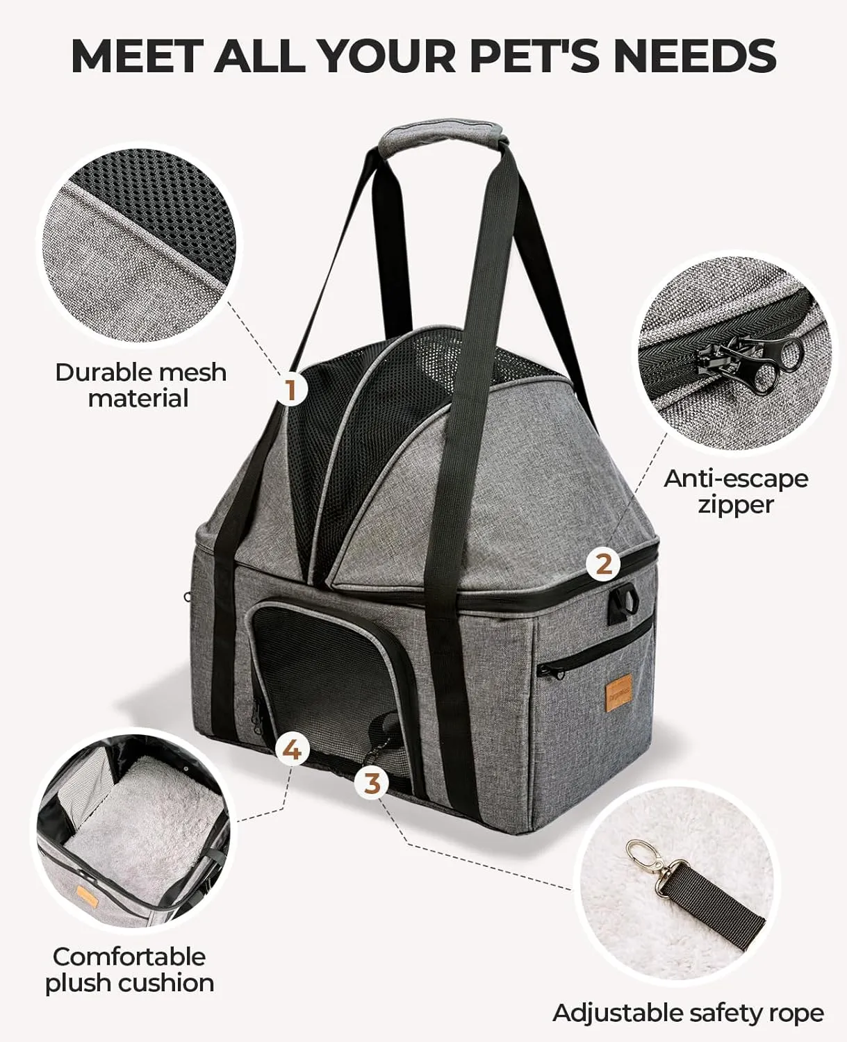 BurgeonNest Top-Expandable Large Cat Carrier, Soft Sided Cat Bag Carrier for Medium Large Pet 25 lbs, Upgrade Small Dog Car Seat, Collapsible Puppy Travel Bag with Semi-Open Mode Canopy