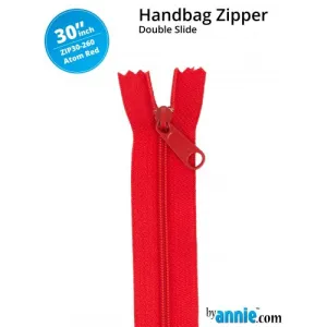 By Annie Double Slide Handbag Zipper - 40" Atom Red