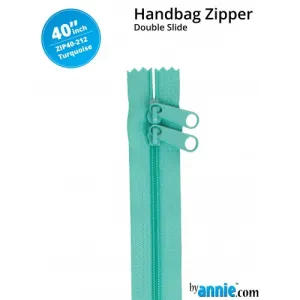 By Annie Double Slide Handbag Zipper - 40" Turquoise