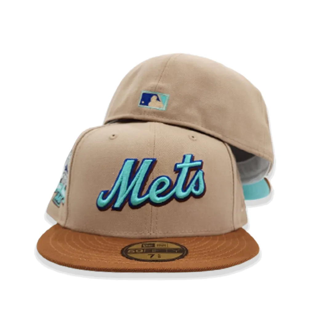 Camel New York Mets Toast Visor Mint Green Bottom Shea Stadium Side Patch New Era 59Fifty Fitted