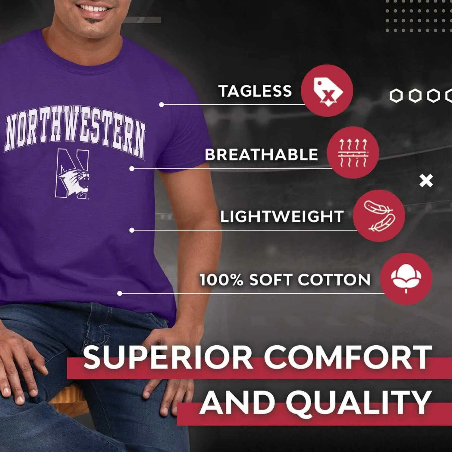 Campus Colors NCAA Adult Gameday Cotton T-Shirt