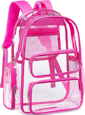 CAMTOP Clear Backpack Heavy Duty Transparent Bag See Through BookBag for Student School Work Festival Sport Travel