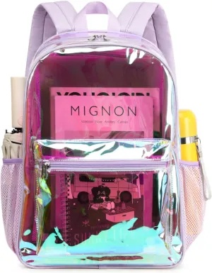 CAMTOP Clear Backpack Heavy Duty Transparent Bag See Through BookBag for Student School Work Festival Sport Travel