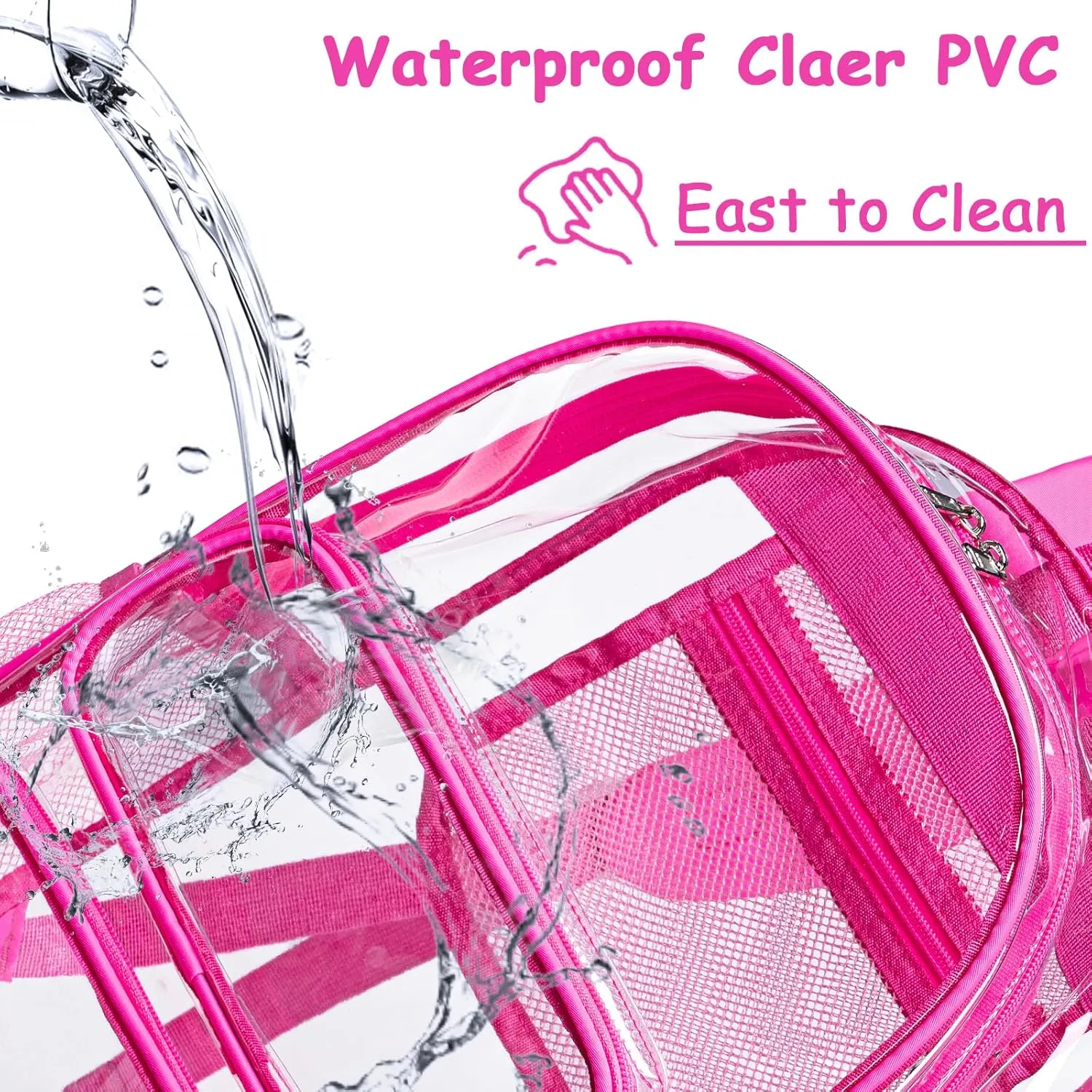 CAMTOP Clear Backpack Heavy Duty Transparent Bag See Through BookBag for Student School Work Festival Sport Travel