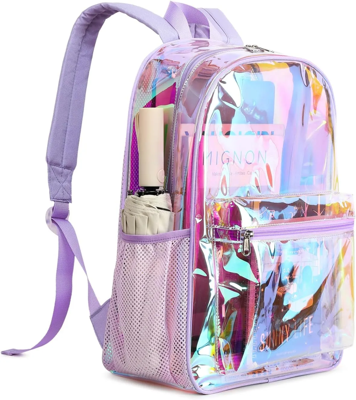 CAMTOP Clear Backpack Heavy Duty Transparent Bag See Through BookBag for Student School Work Festival Sport Travel