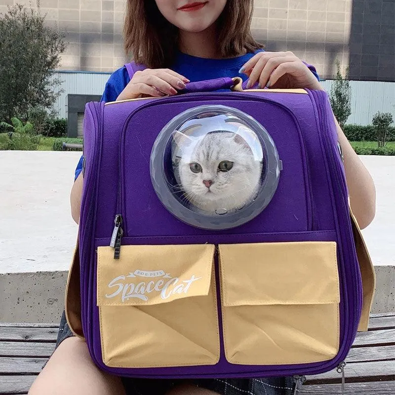 Canvas Cat Carrier Bag Expandable 9 Color Backpack