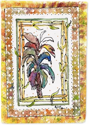 Caroline's Treasures 8615CHF Palm Tree House Flag Large Porch Sleeve Pole Decorative Outside Yard Banner Artwork Wall Hanging, Polyester, House Size, Multicolor