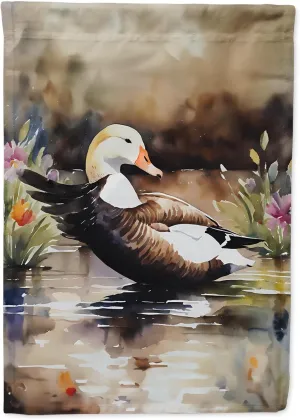 Caroline's Treasures Common Eider Duck House Flag Large Porch Sleeve Pole Decorative Outside Yard Banner Artwork Wall Hanging, Polyester, House Size, Multicolor