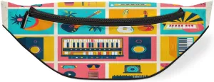 Cartoon Musical Musical Jigsaw Fanny Pack for Women Men Waist Pack Crossbody Bag with Adjustable Belt for Travel Hiking Running Cycling Festivals
