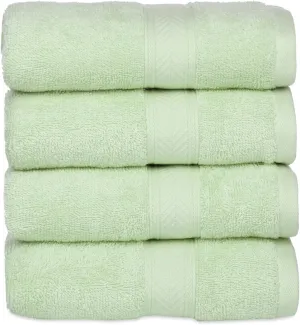 Casa Lino 100% Cotton Hand Towels for Bathroom - Soft, Highly Absorbent & Quick Dry Kitchen Towels - Gym Towel Set - Travel Towel Set - 24" x 16" - Pack of 4 - (Light Sage Green)
