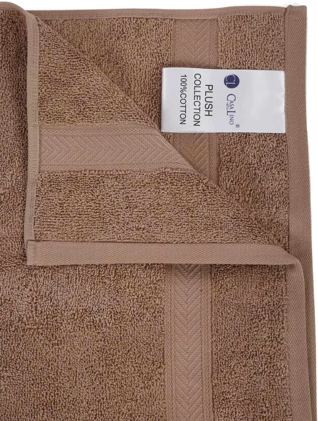 Casa Lino Face Towels & Body Wash Cloths for Showering - 100% Cotton Wash Cloths for Bathroom - Highly Absorbent & Quick Drying Washcloth Set - Cotton Washcloths 24 Pack (12" x 12") - (Brown)