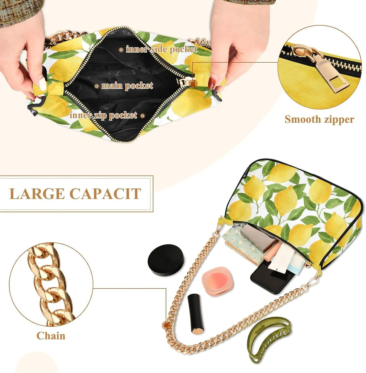 Chain Shoulder Bag Tote Handbag Purse for Women