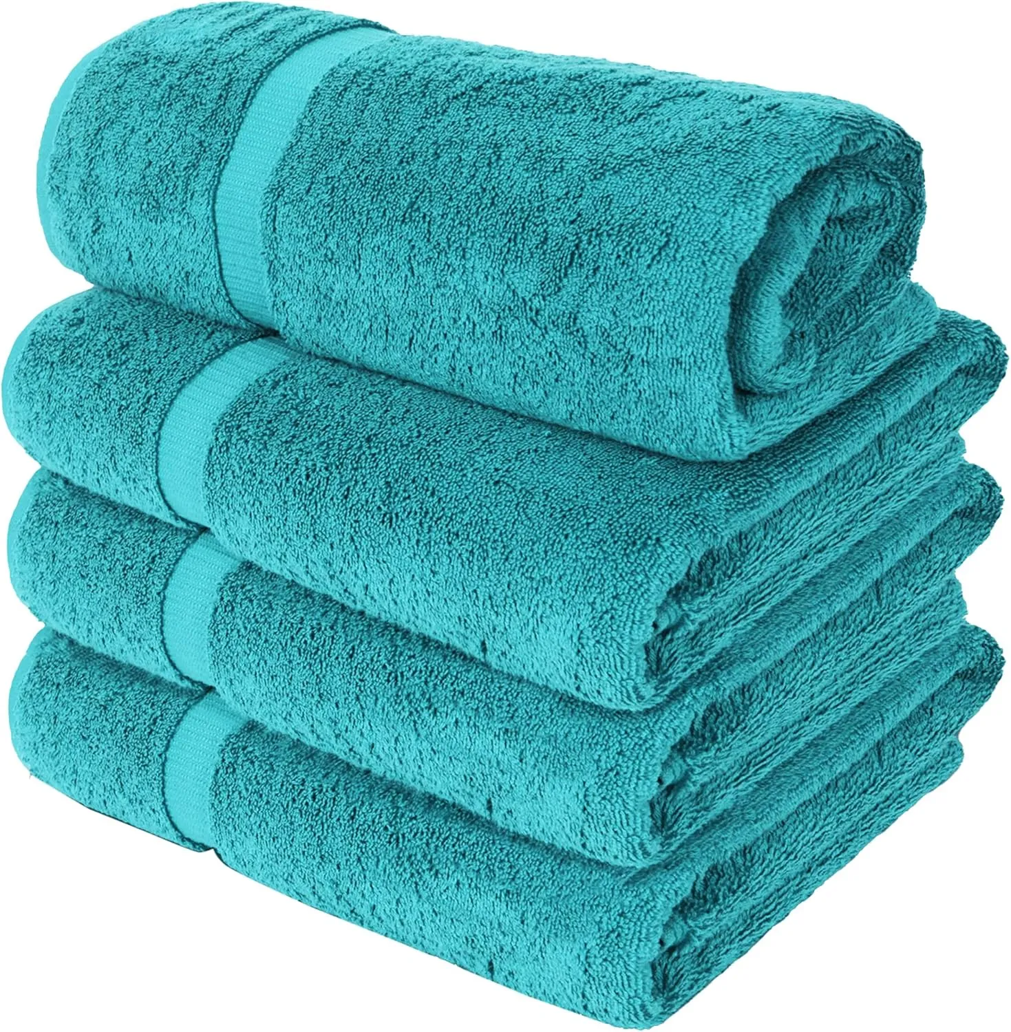 Chakir Turkish Linens | Hotel & Spa Quality 100% Cotton Premium Turkish Towels | Soft & Absorbent (30x60 Inches Extra Large Bath Towels, Set of 4 - Aqua)