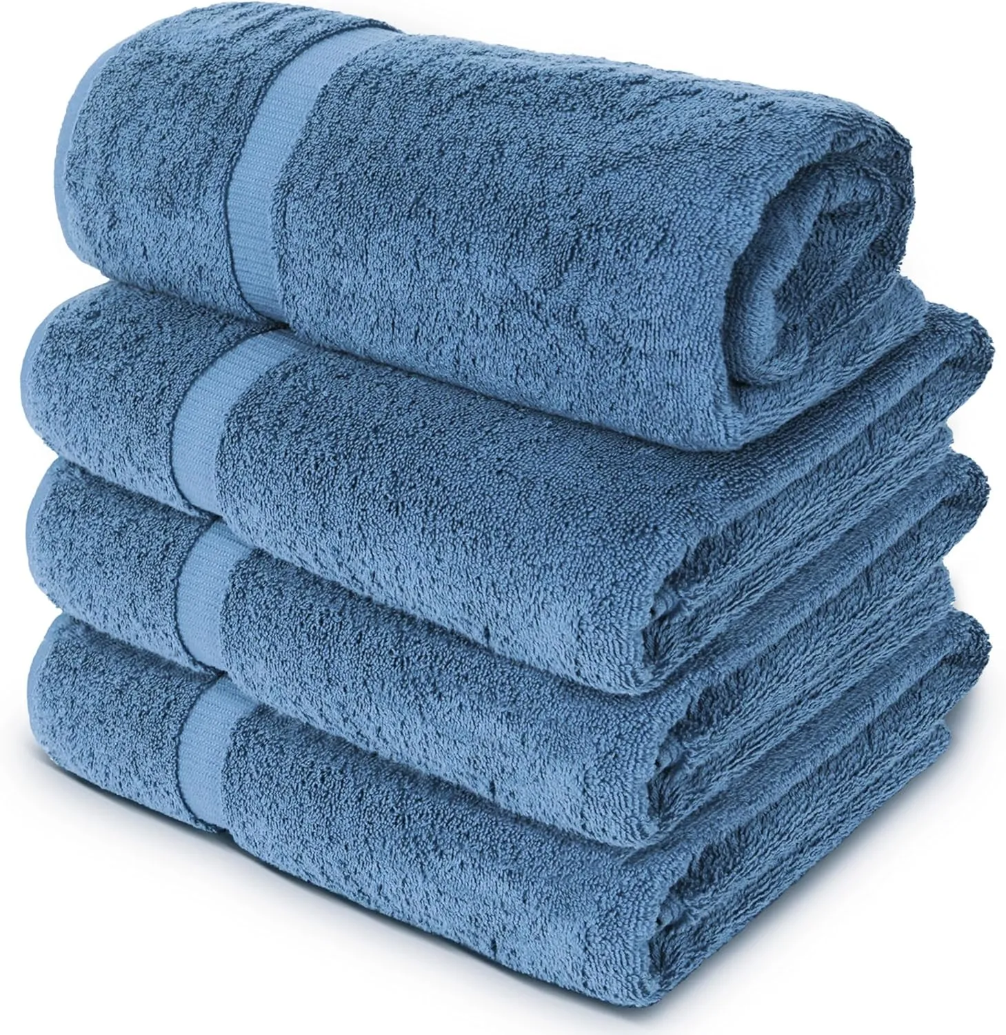 Chakir Turkish Linens | Hotel & Spa Quality 100% Cotton Premium Turkish Towels | Soft & Absorbent (30x60 Inches Extra Large Bath Towels, Set of 4 - Wedgewood)