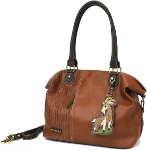 CHALA Laser Cut Crossbody Shoulder bag Tote Bag Faux Leather Brown