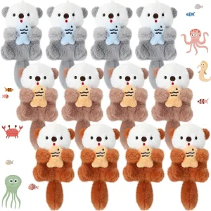 Chalyna 12 Pack Cute Plush Animal Toys 4 Inch Mini Plush Ornament Stuffed Doll Keychain Tote Bag Pendant for Birthday Party Likes DIY Home Decor (Sea Otter Style)