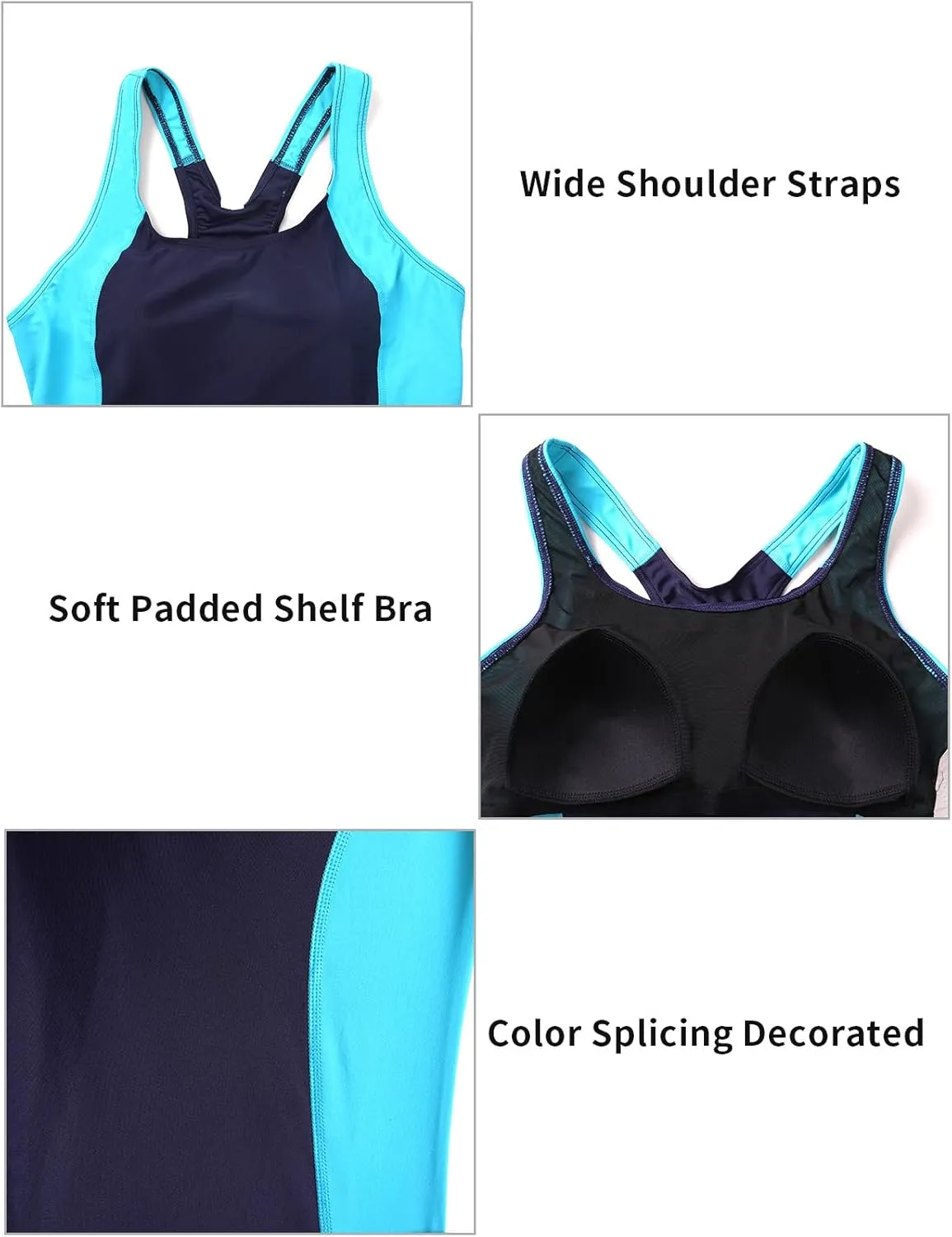 CharmLeaks Boyleg Swimsuits for Women One Piece Training Swimwear Bathing Suit