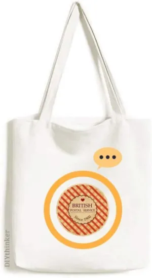 Checked UK London Britian Stamp Expression Gift Sack Canvas Tote Shoulder Bag