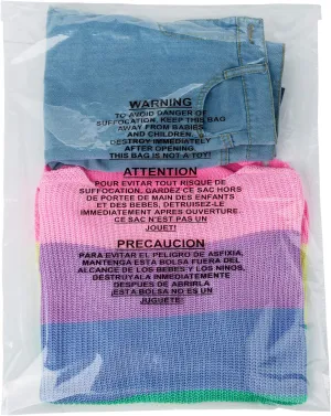 Clear 18x24 Self Seal Poly Bags, Suffocation Warning (100 Count)